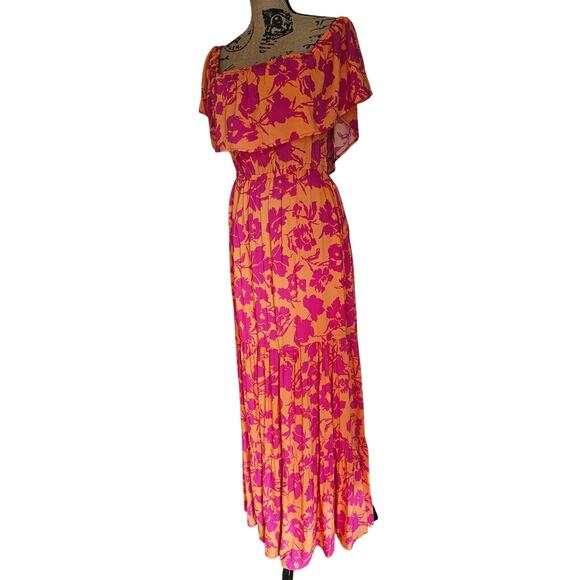 Flying Tomato Dress Off the shoulder/Square Ruffled Neckline Maxi Dress, Sz S - Picture 2 of 8